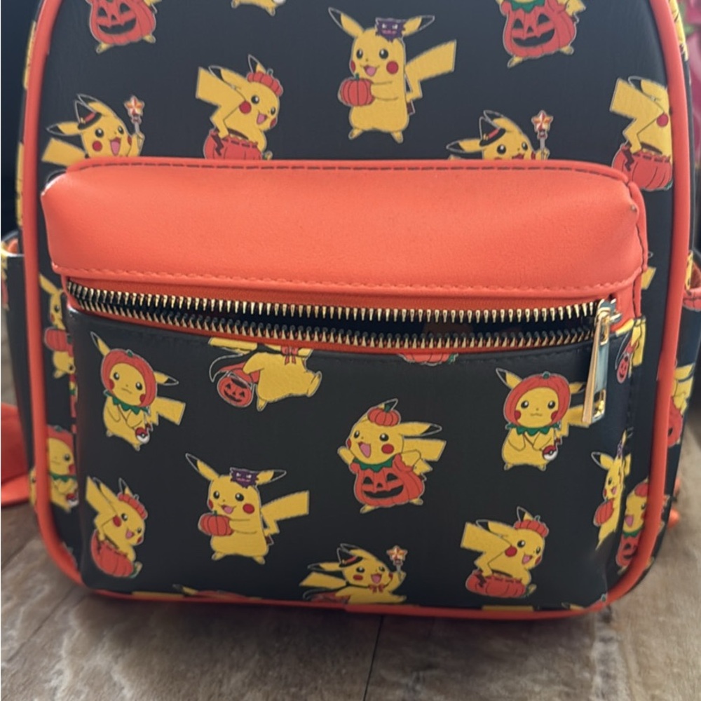 Pikachu Halloween Backpack - Black and Orange